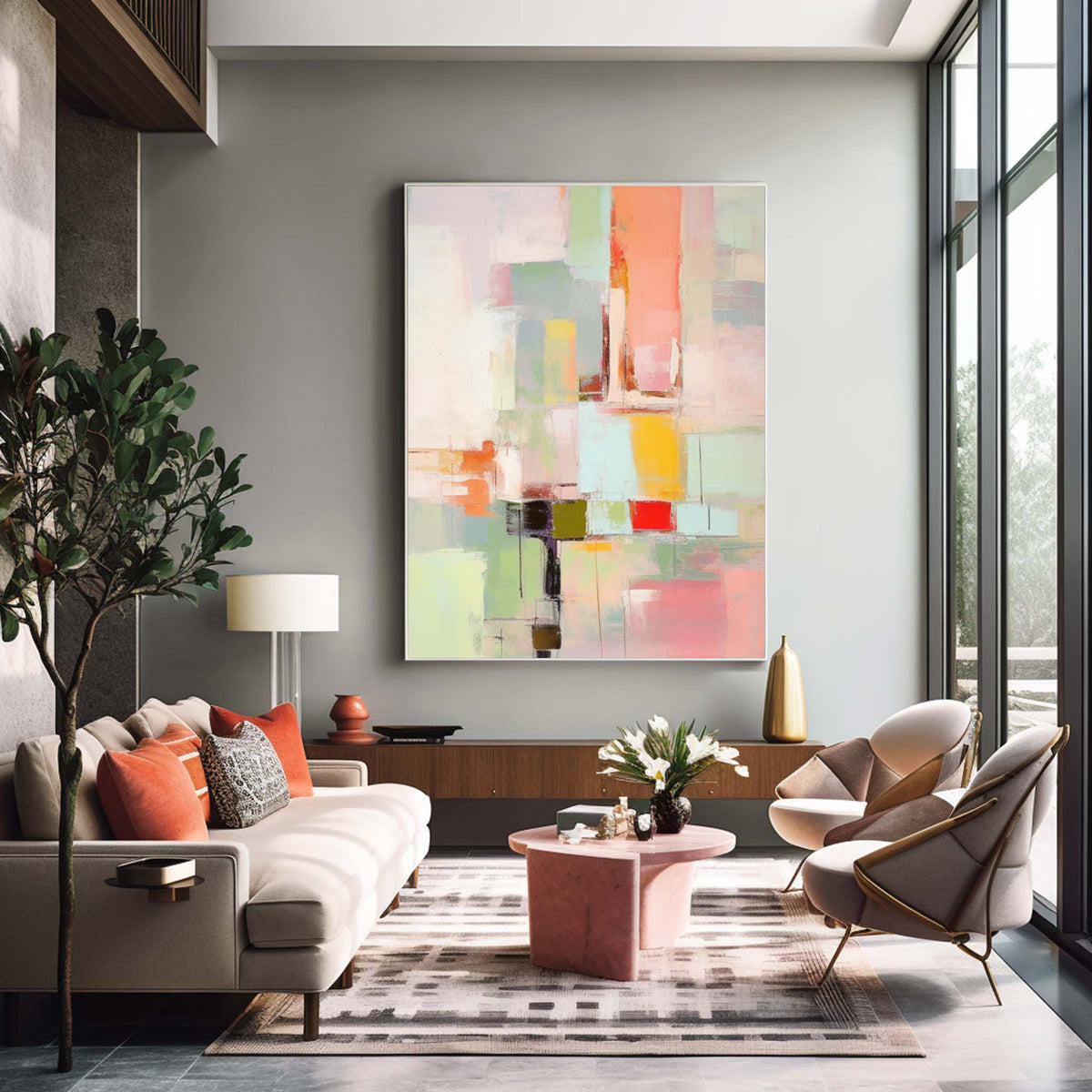 Wall Art Modern Organic Geometric Abstract