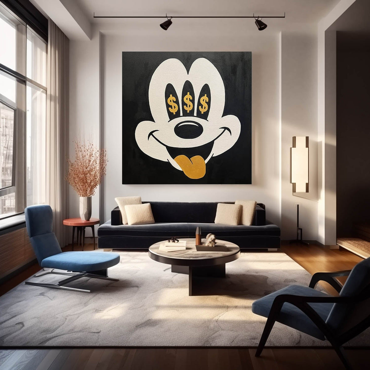 Pop Art Money Eyes Mickey Mouse Painting Wall Art
