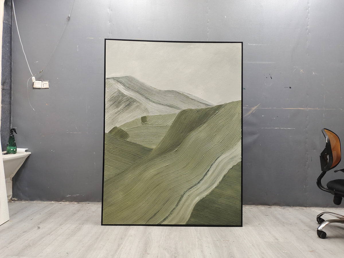Wabi-Sabi Textured Mountain Landscape Wall Art