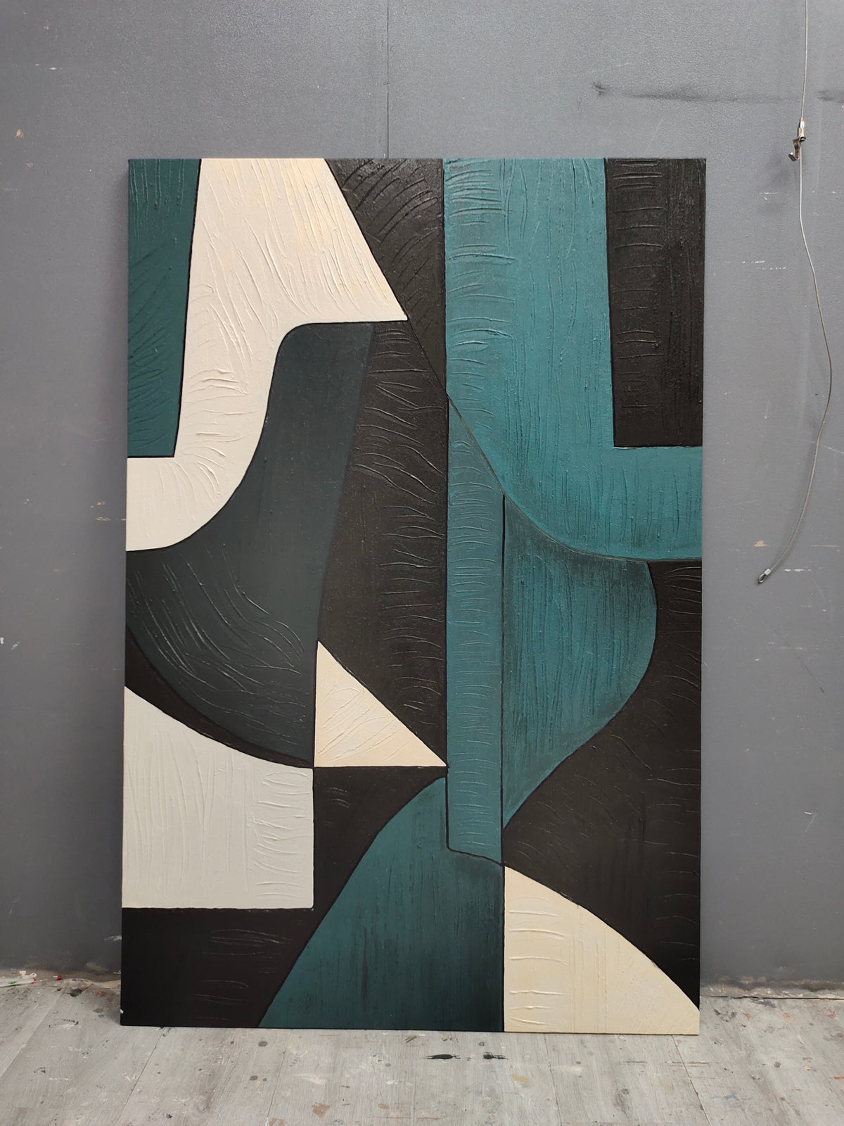 Modern Geometric Wall Art Textured Minimalist Painting