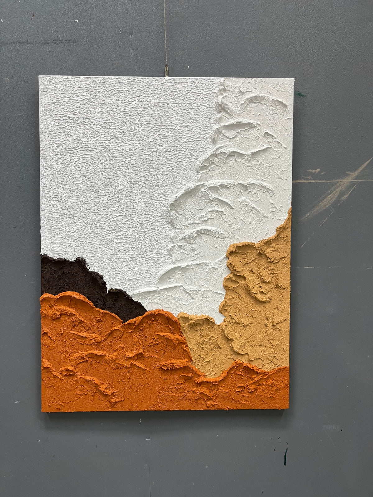 Earthy Tone Impasto Abstract Oil Painting