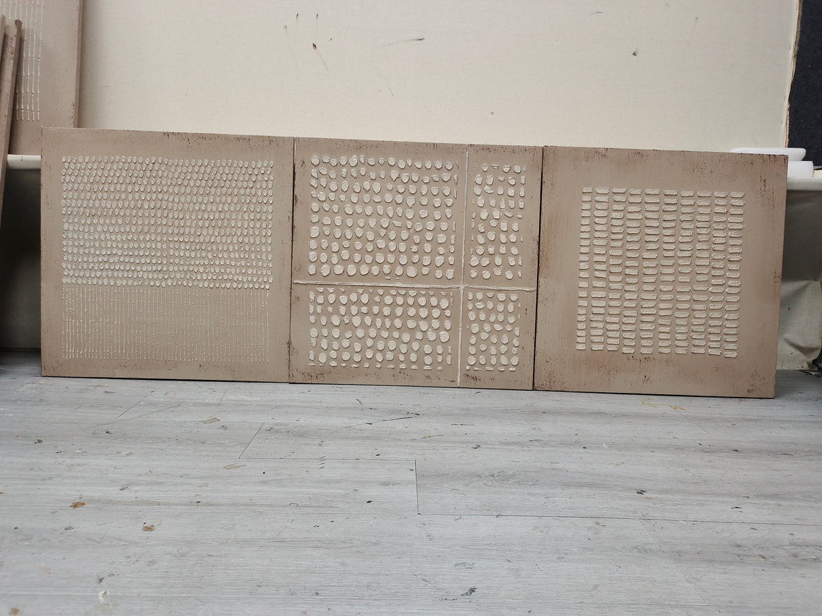 Minimalist Textured Relief Art Neutral