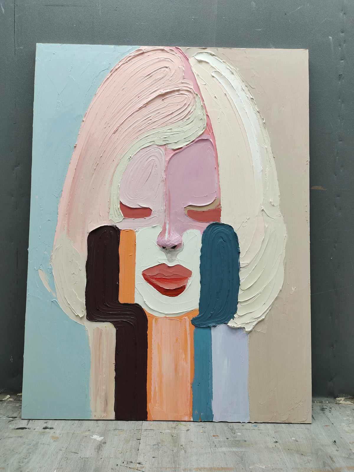 Wall Art Plaster Expressionist Figure Scene