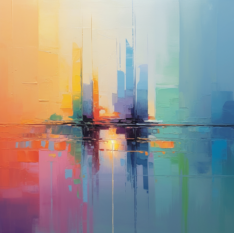 Wall Art Colorful Contrasting Dynamic Splash Effect