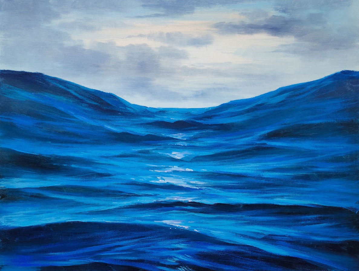Tactile Blue Ocean Wave Oil Painting Seascapes