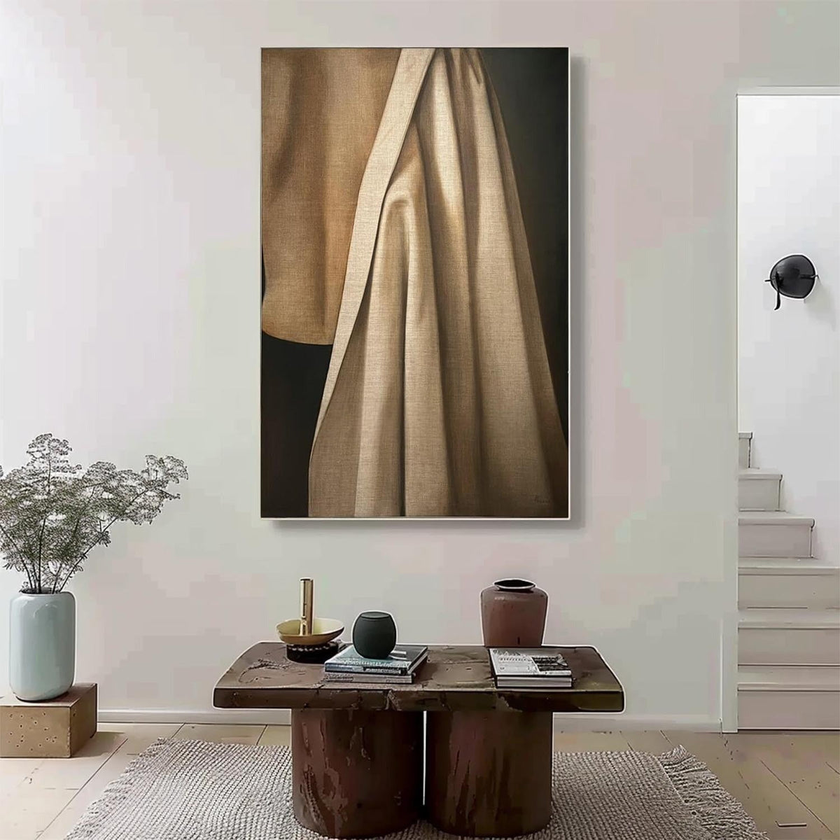 Wall Art Elegant Textured Linen Drape