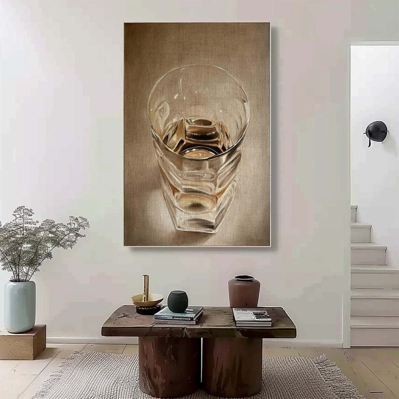 Wall Art Realistic Whiskey Glass Hyperrealism