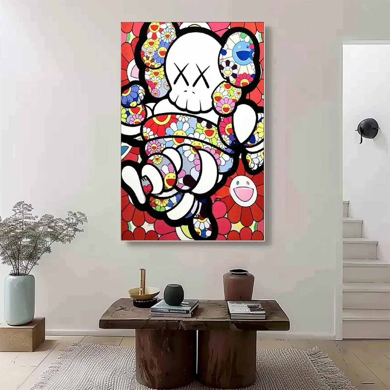 Wall Art Playful Textured KAWS