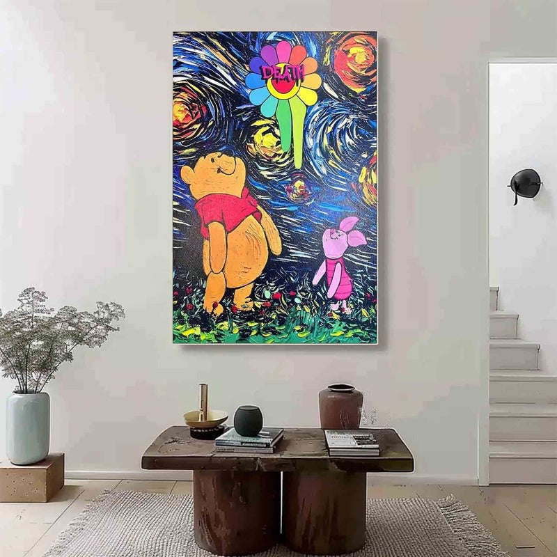 Pop Art Winnie the Pooh Starry Night Vertical