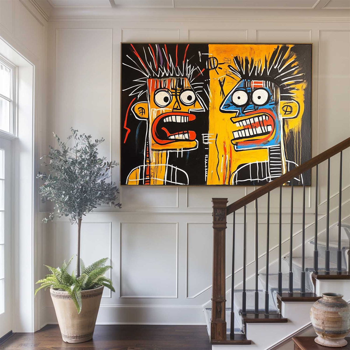 Bold Graffiti Portrait Canvas Wall Art