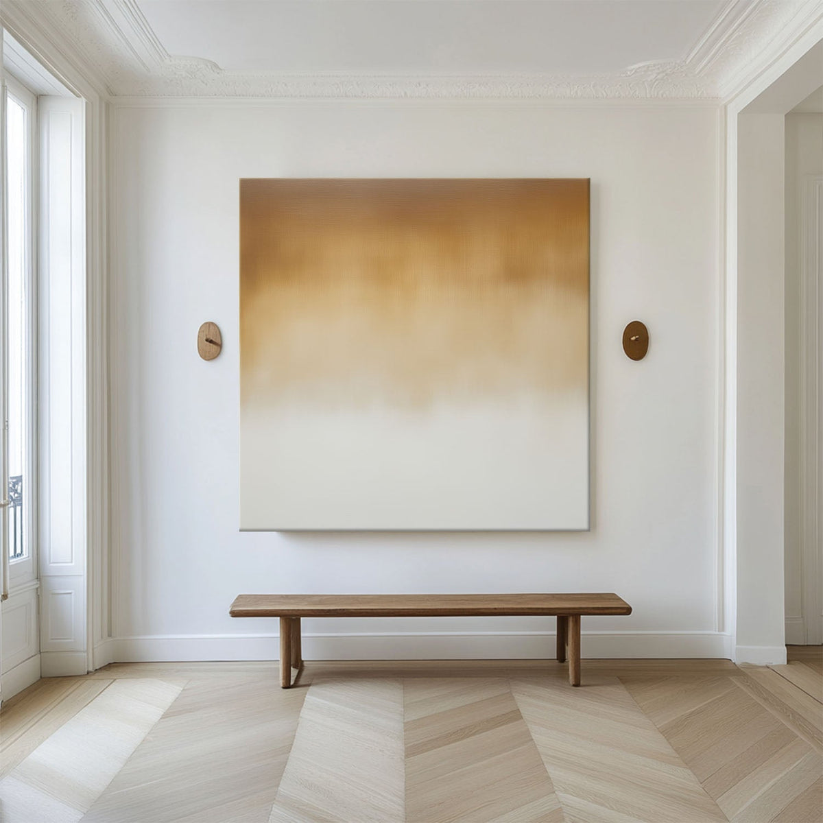 Golden Ombre Abstract Oil Painting