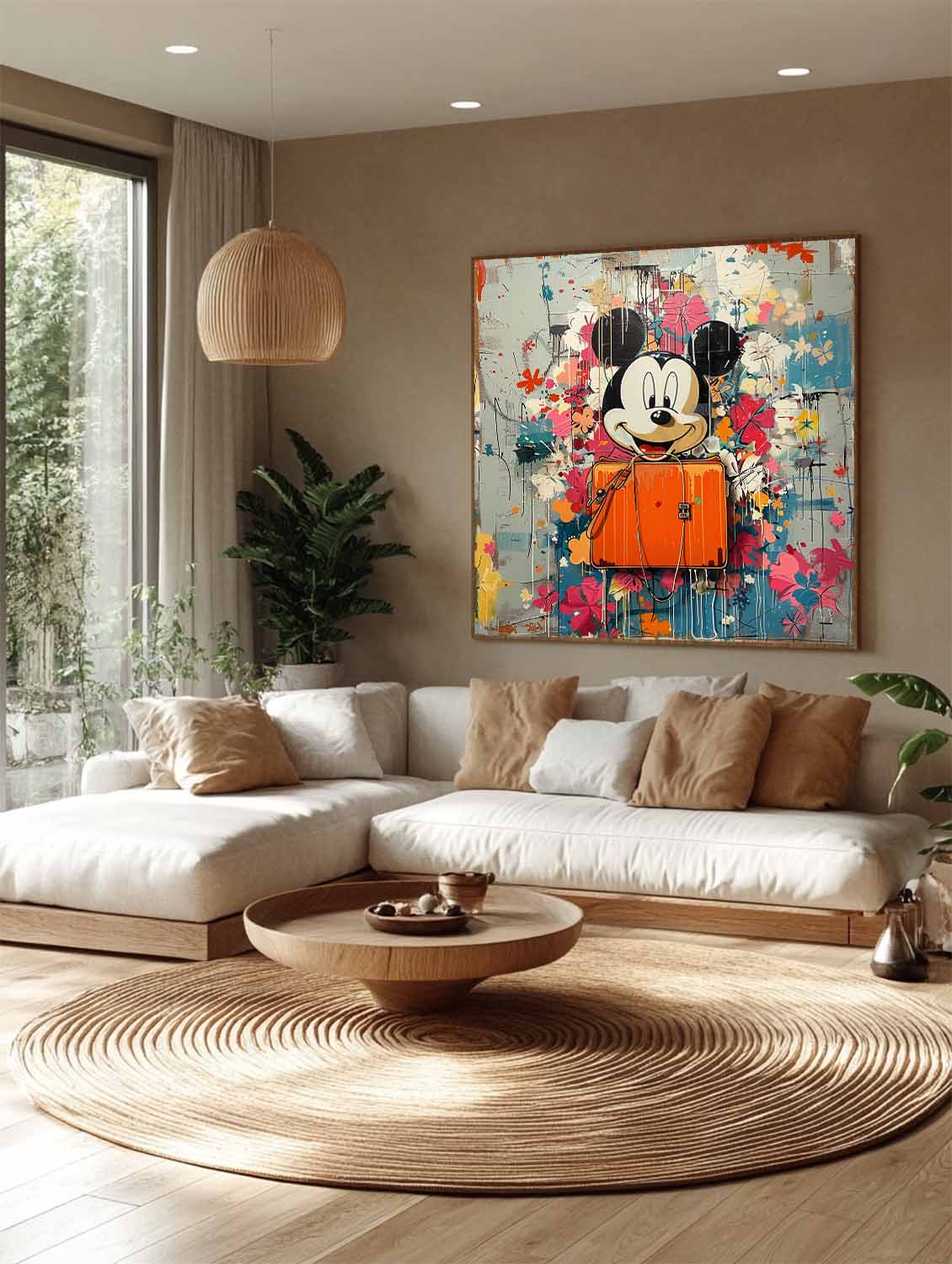 Wall Art Pop Art Cartoon Mouse Floral Street