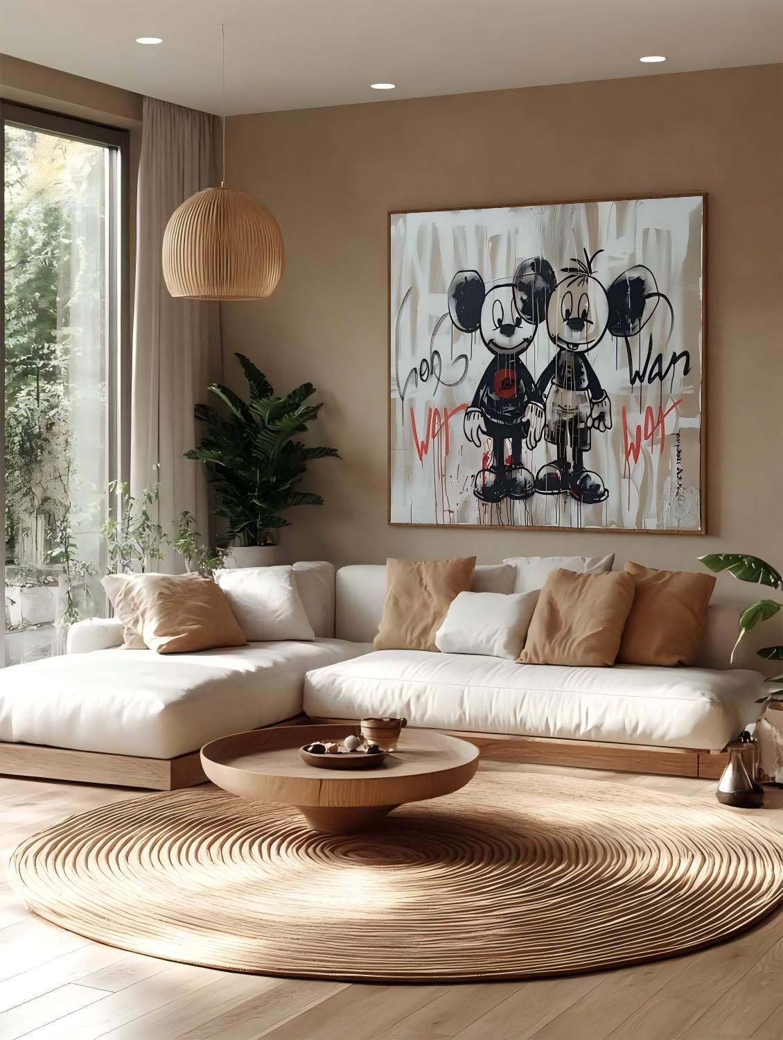 Graffiti Mickey Mouse Duo Abstract Painting