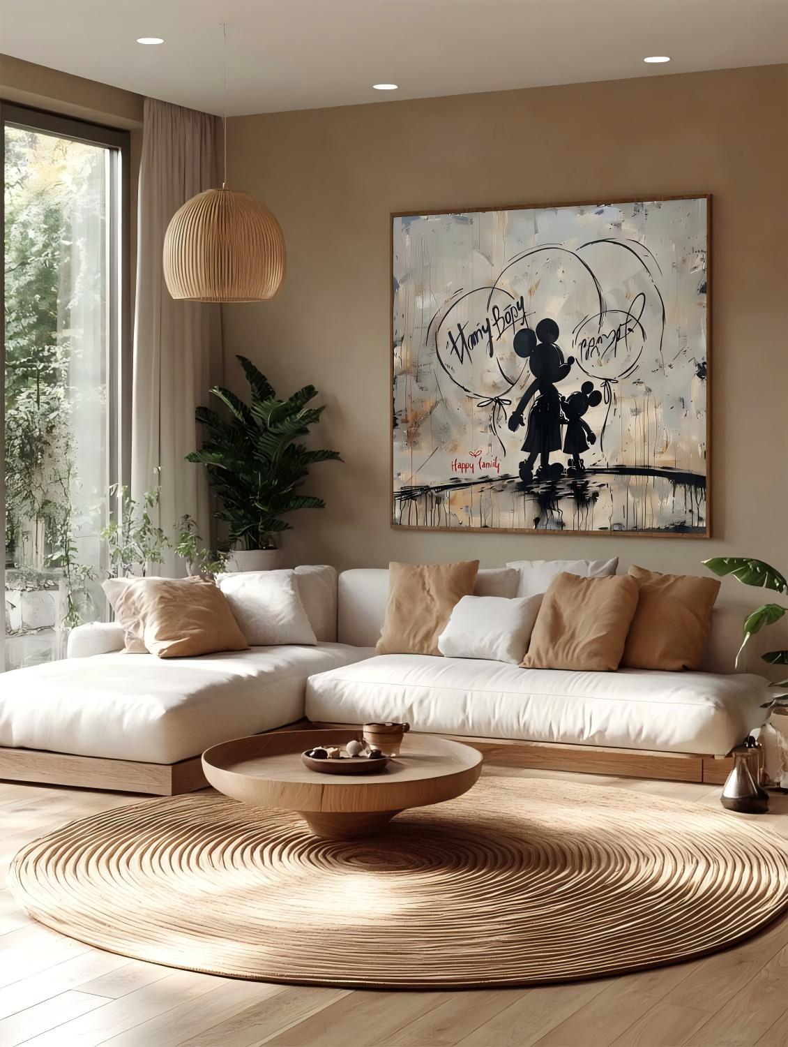 Wall Art Square Graffiti Mickey Mouse