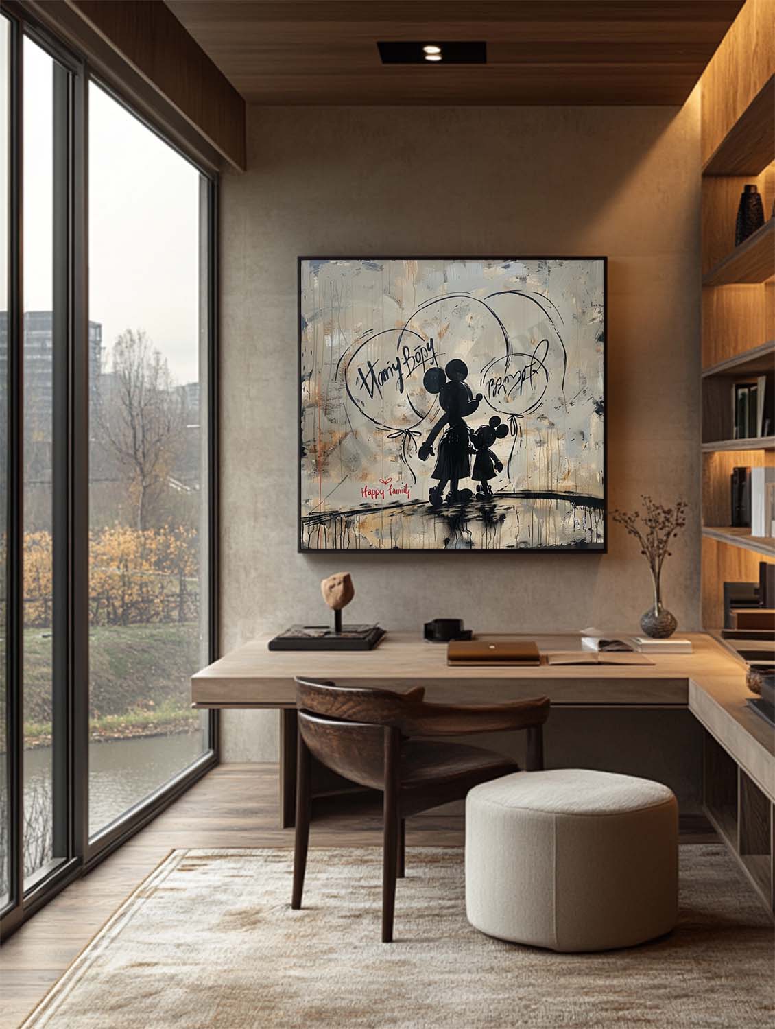 Wall Art Square Graffiti Mickey Mouse