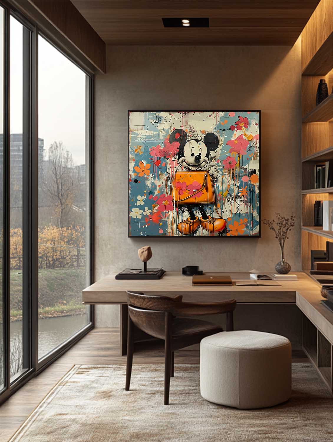 Wall Art Pop Art Mickey Graffiti Floral