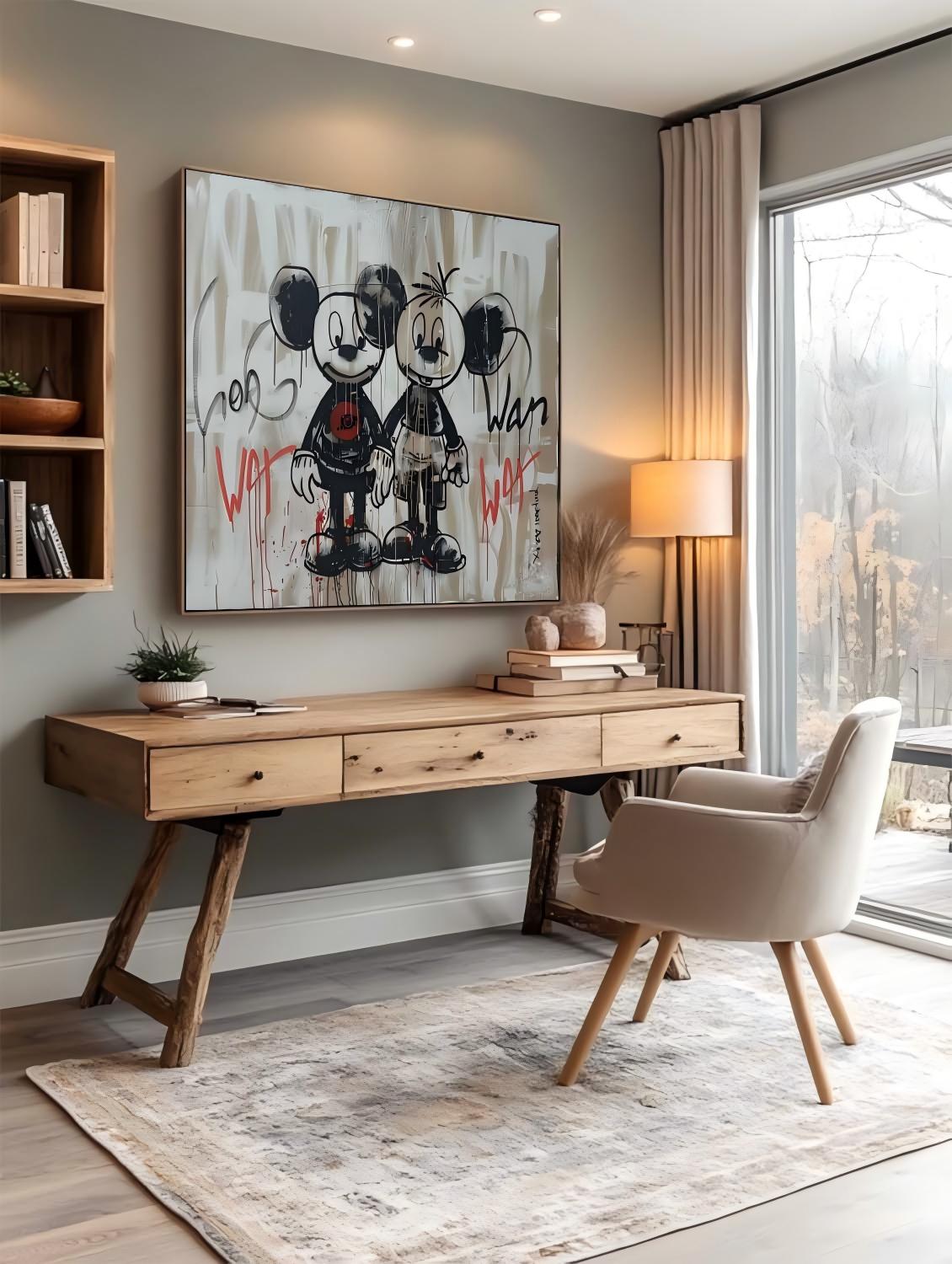 Graffiti Mickey Mouse Duo Abstract Painting