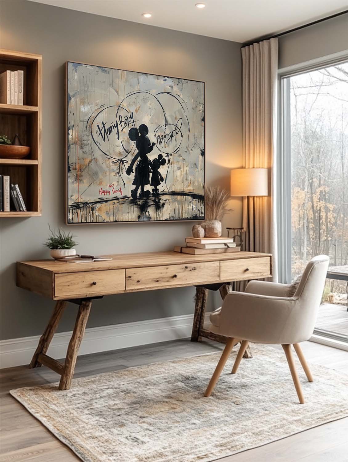 Wall Art Square Graffiti Mickey Mouse