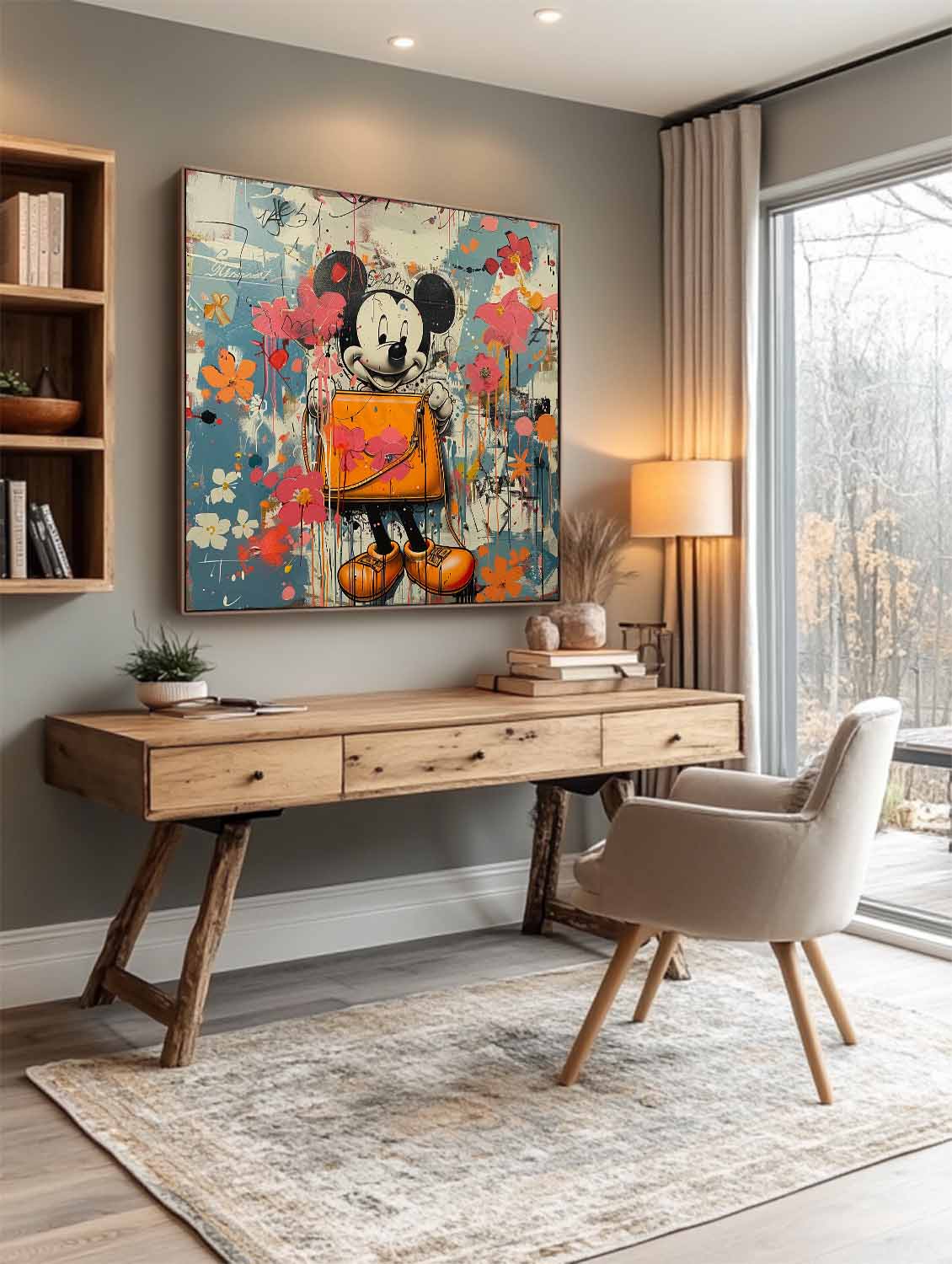 Wall Art Pop Art Mickey Graffiti Floral
