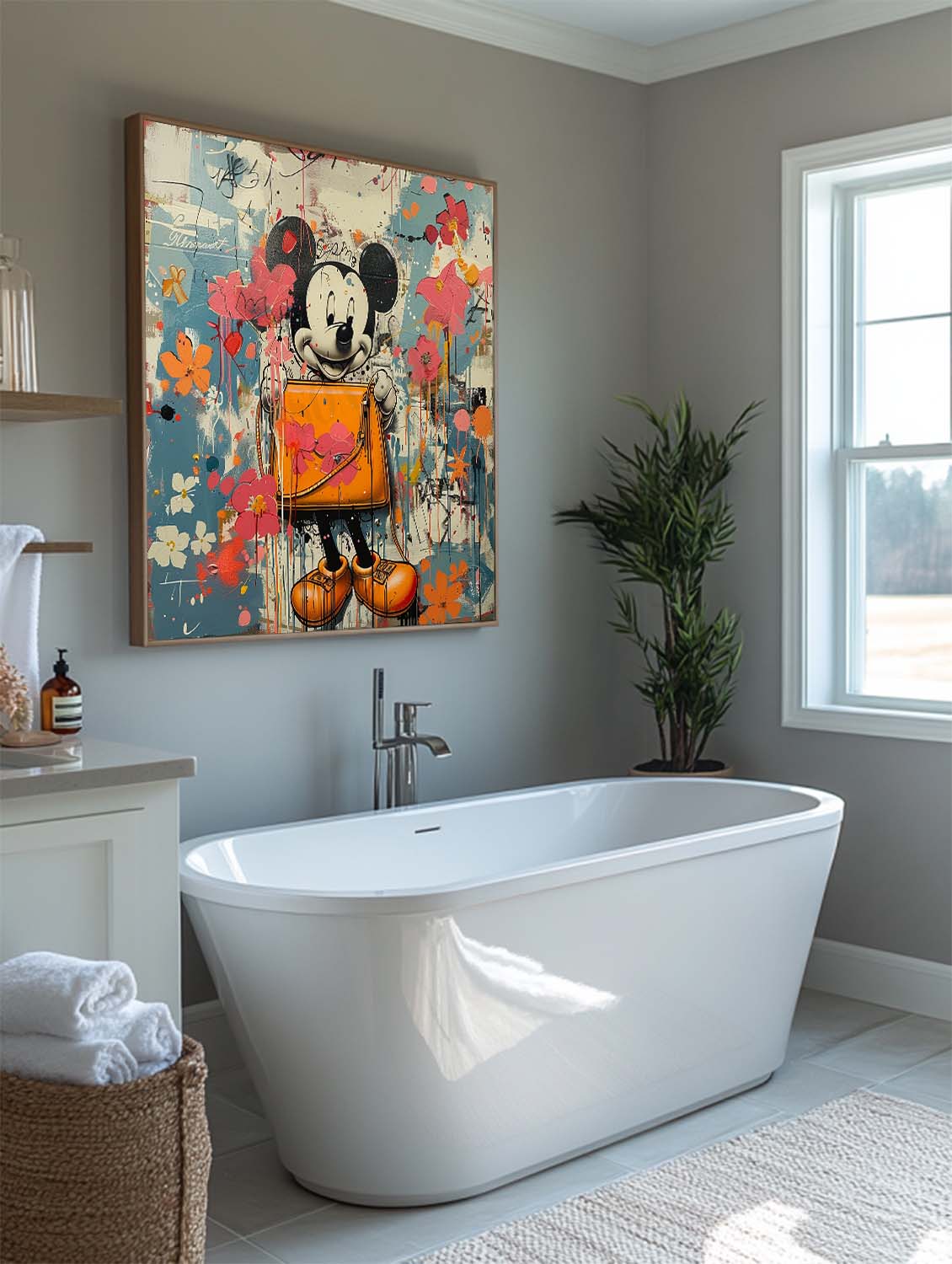 Wall Art Pop Art Mickey Graffiti Floral