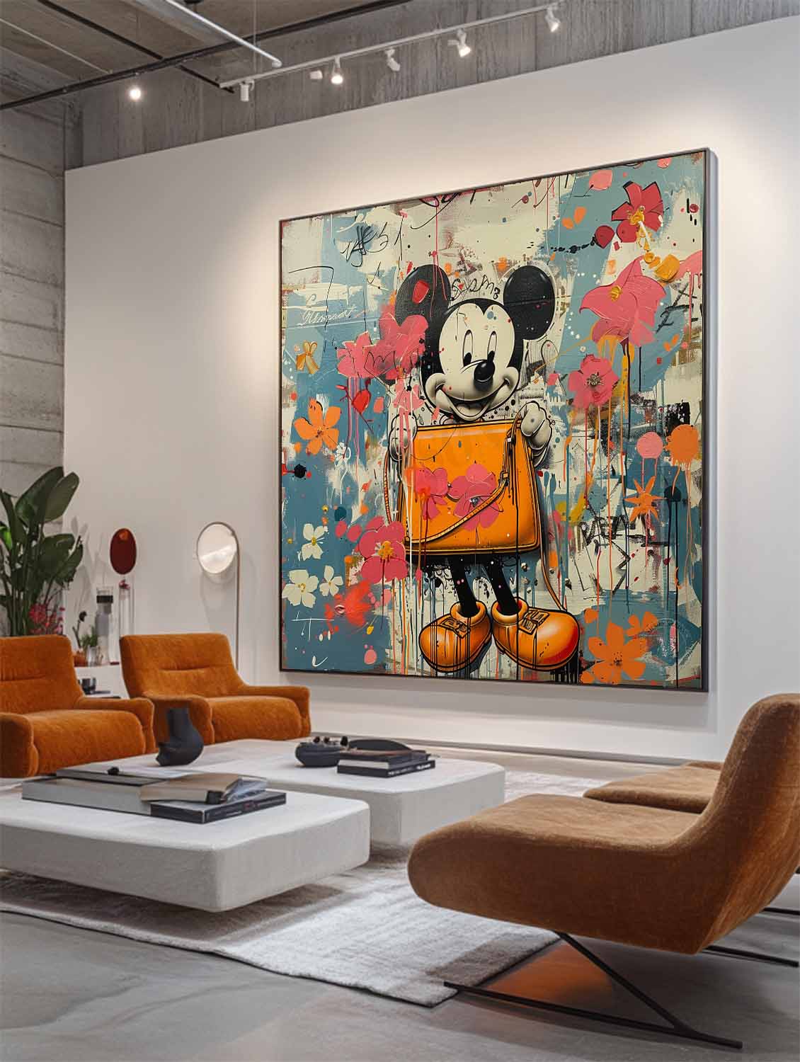 Wall Art Pop Art Mickey Graffiti Floral