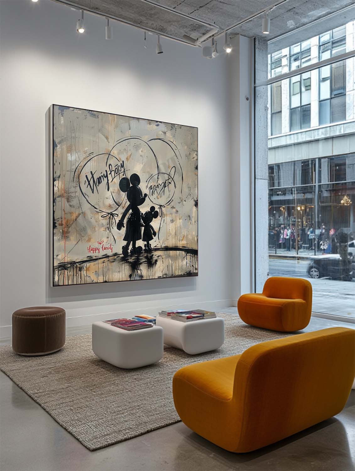 Wall Art Square Graffiti Mickey Mouse