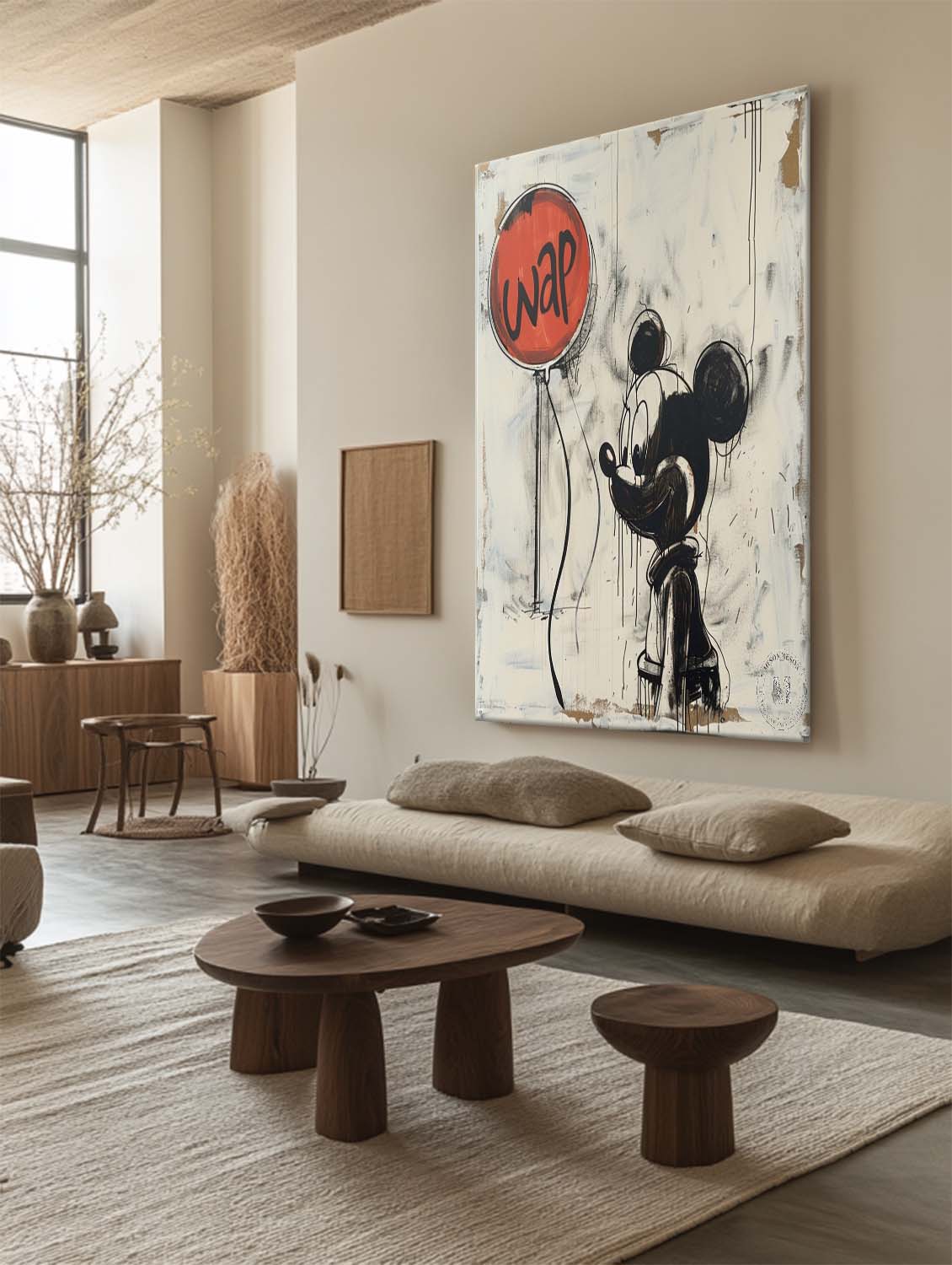 Graffiti Mickey Mouse With Balloon Painting