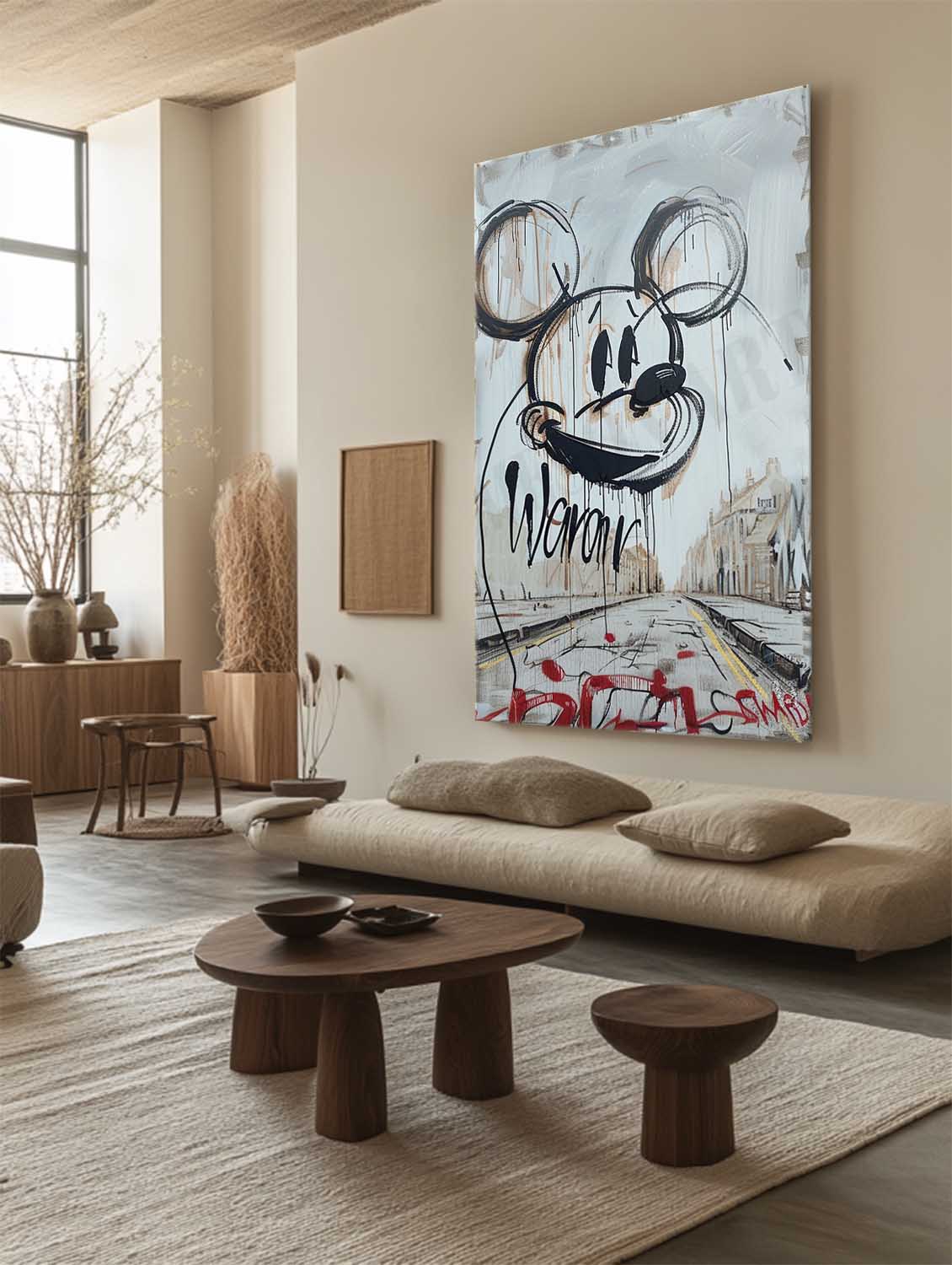 Urban Graffiti Mickey Mouse Abstract Painting