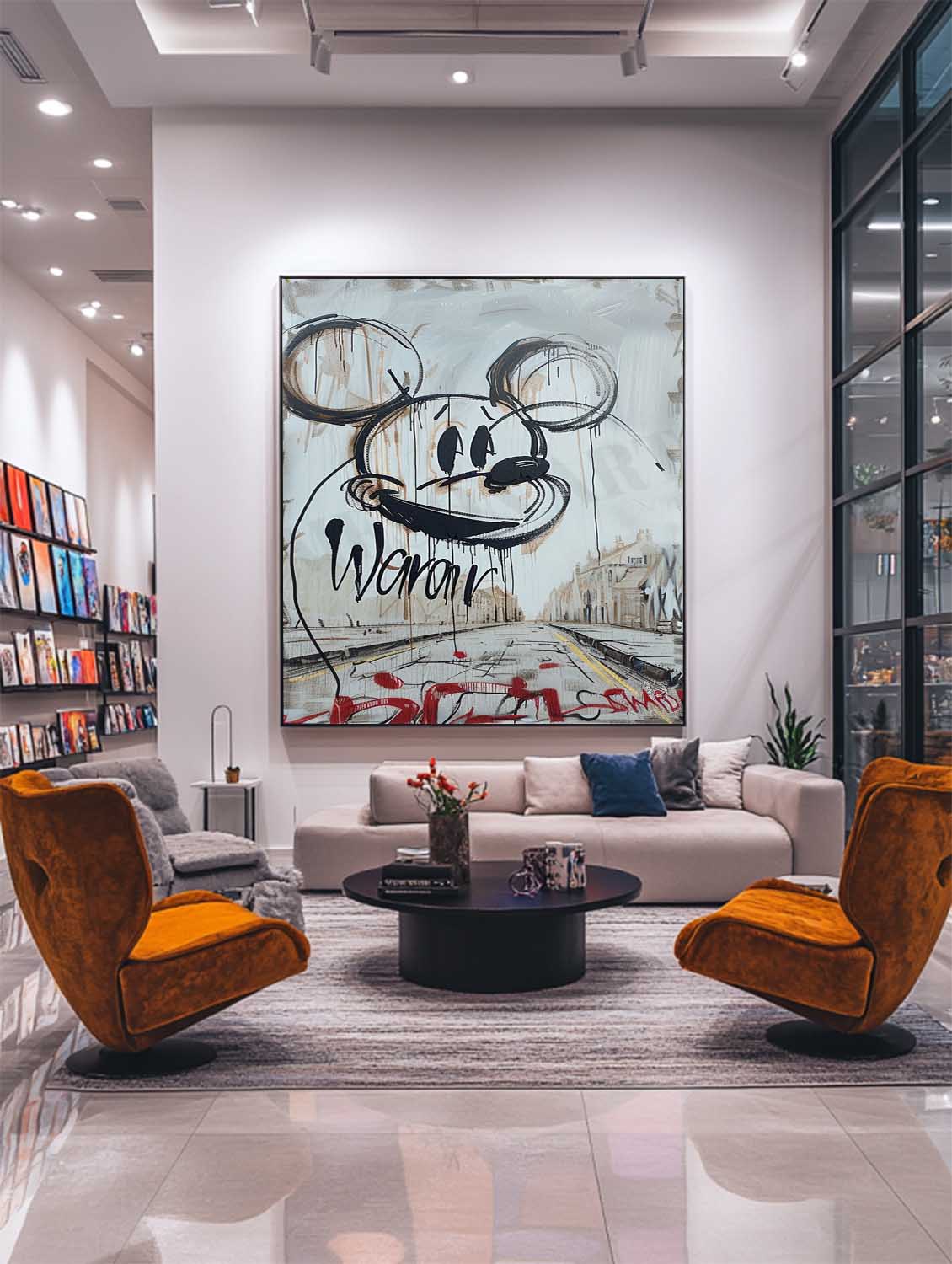 Urban Graffiti Mickey Mouse Abstract Painting