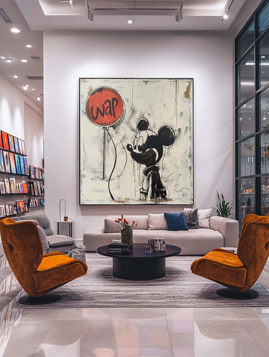 Graffiti Mickey Mouse With Balloon Painting