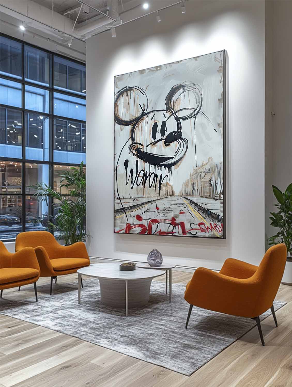 Urban Graffiti Mickey Mouse Abstract Painting