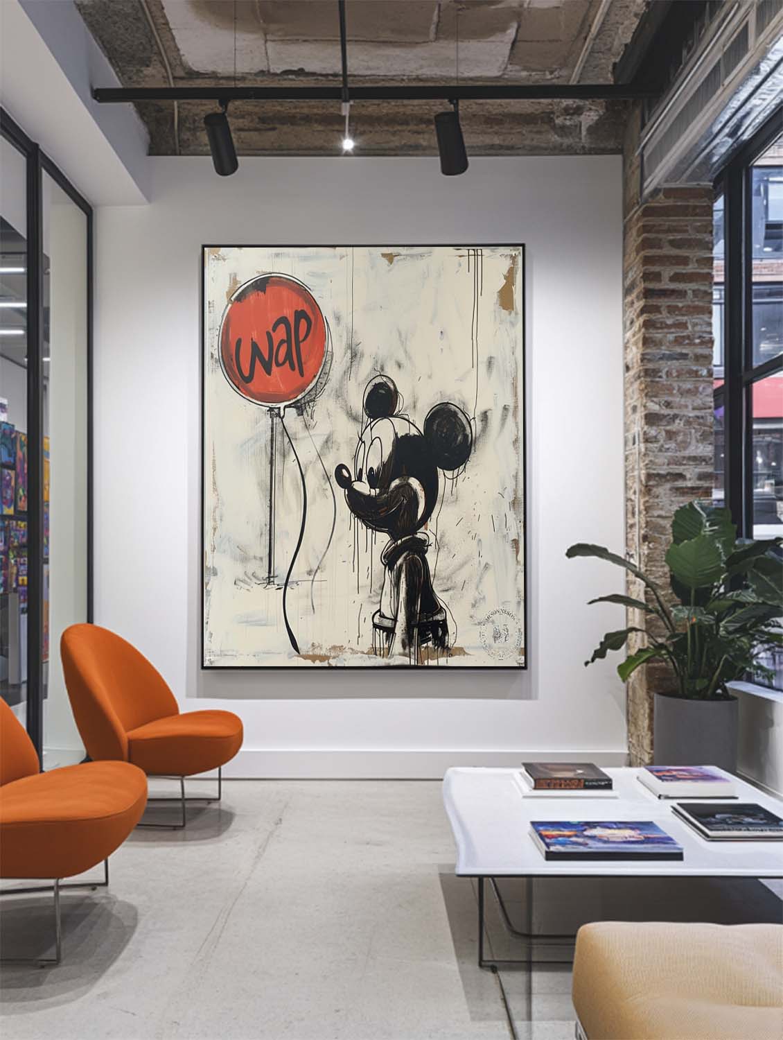 Graffiti Mickey Mouse With Balloon Painting