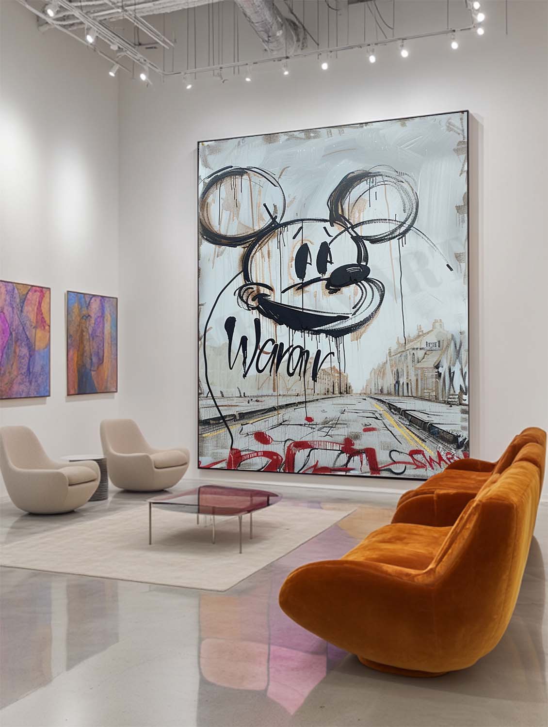 Urban Graffiti Mickey Mouse Abstract Painting