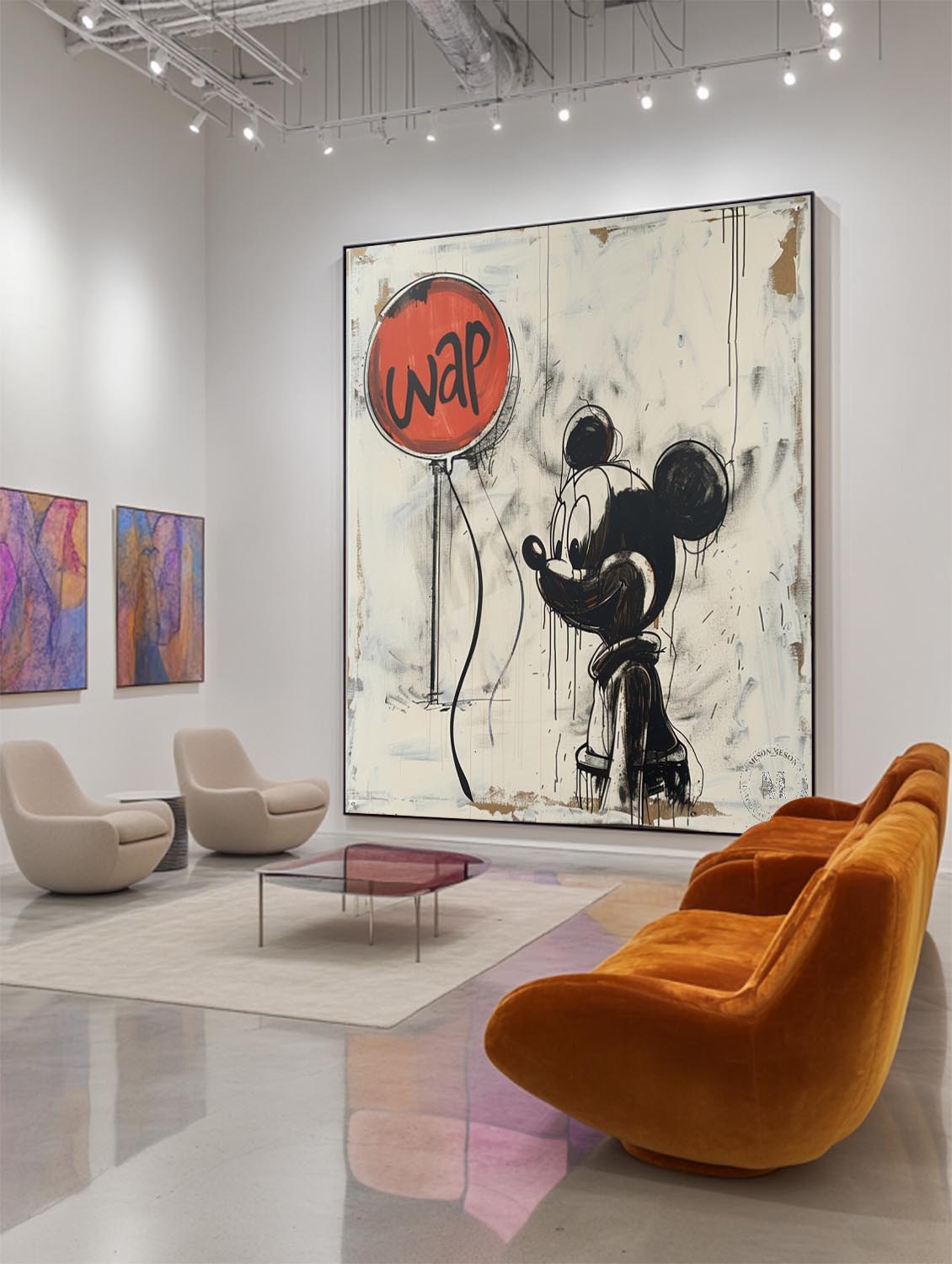 Graffiti Mickey Mouse With Balloon Painting