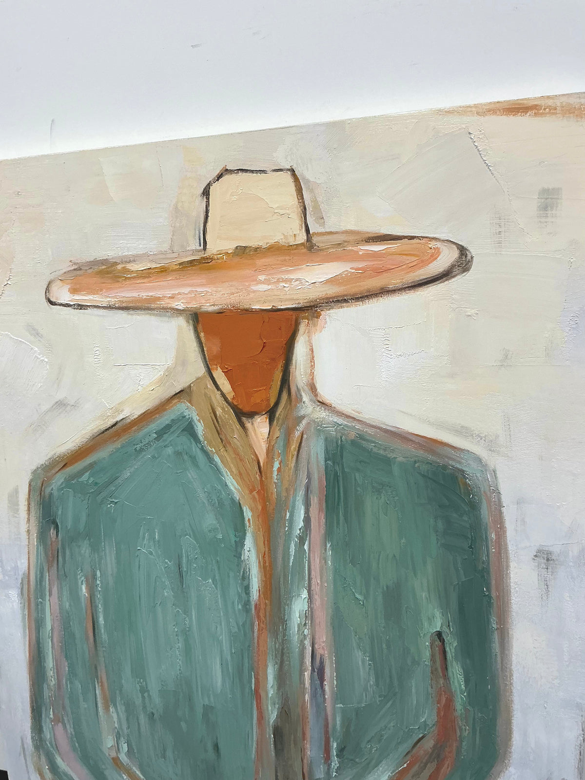 Minimal Cowboy Figure Oil Painting