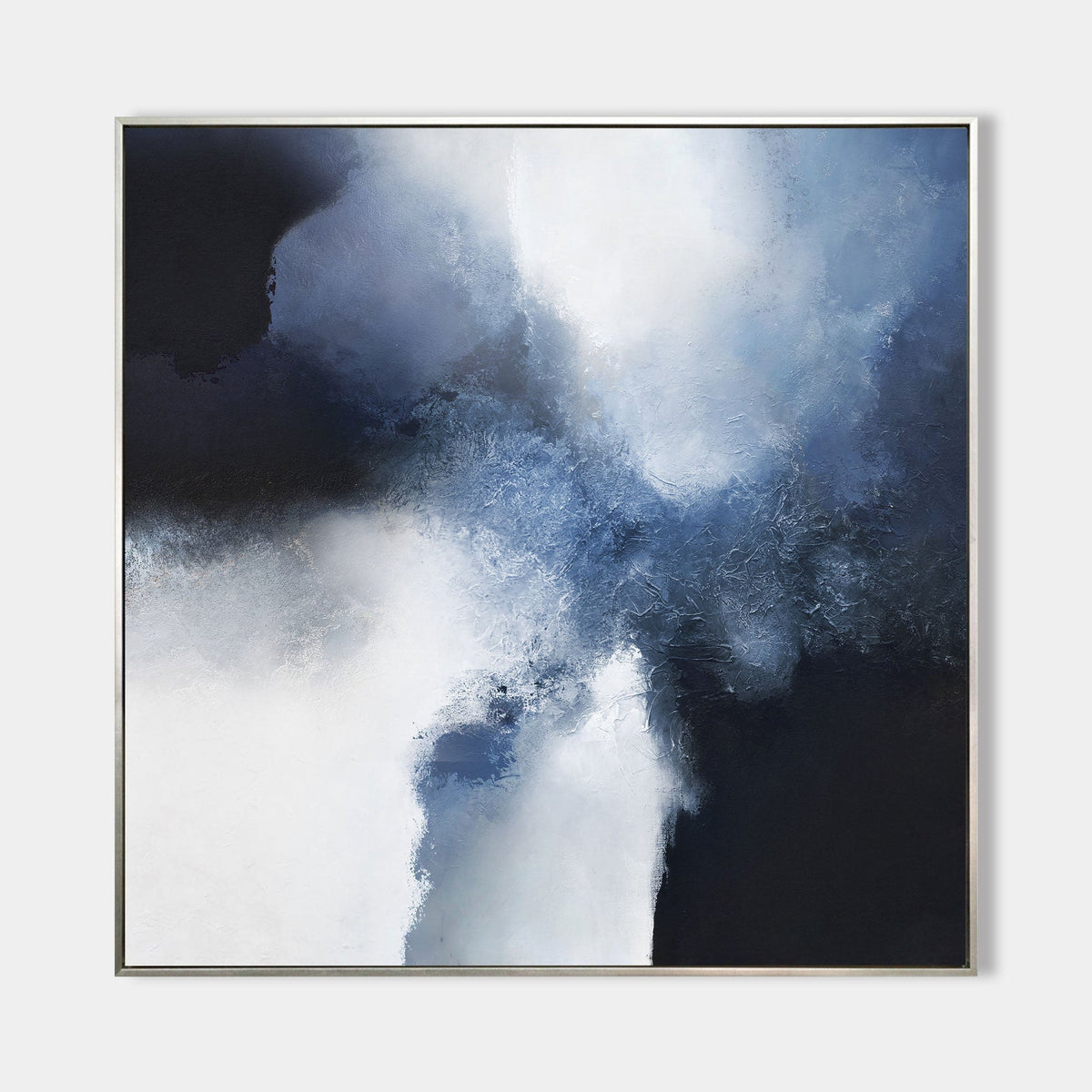 Minimalist Abstract Cloud Painting Navy