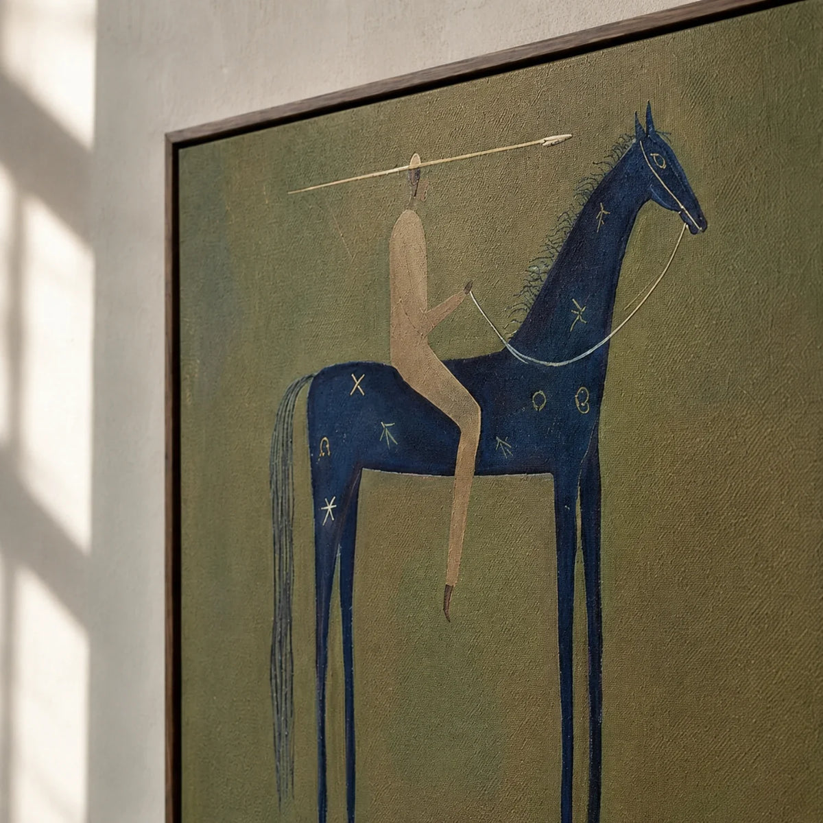 Emerald Stillness Horse and Rider Oil Painting