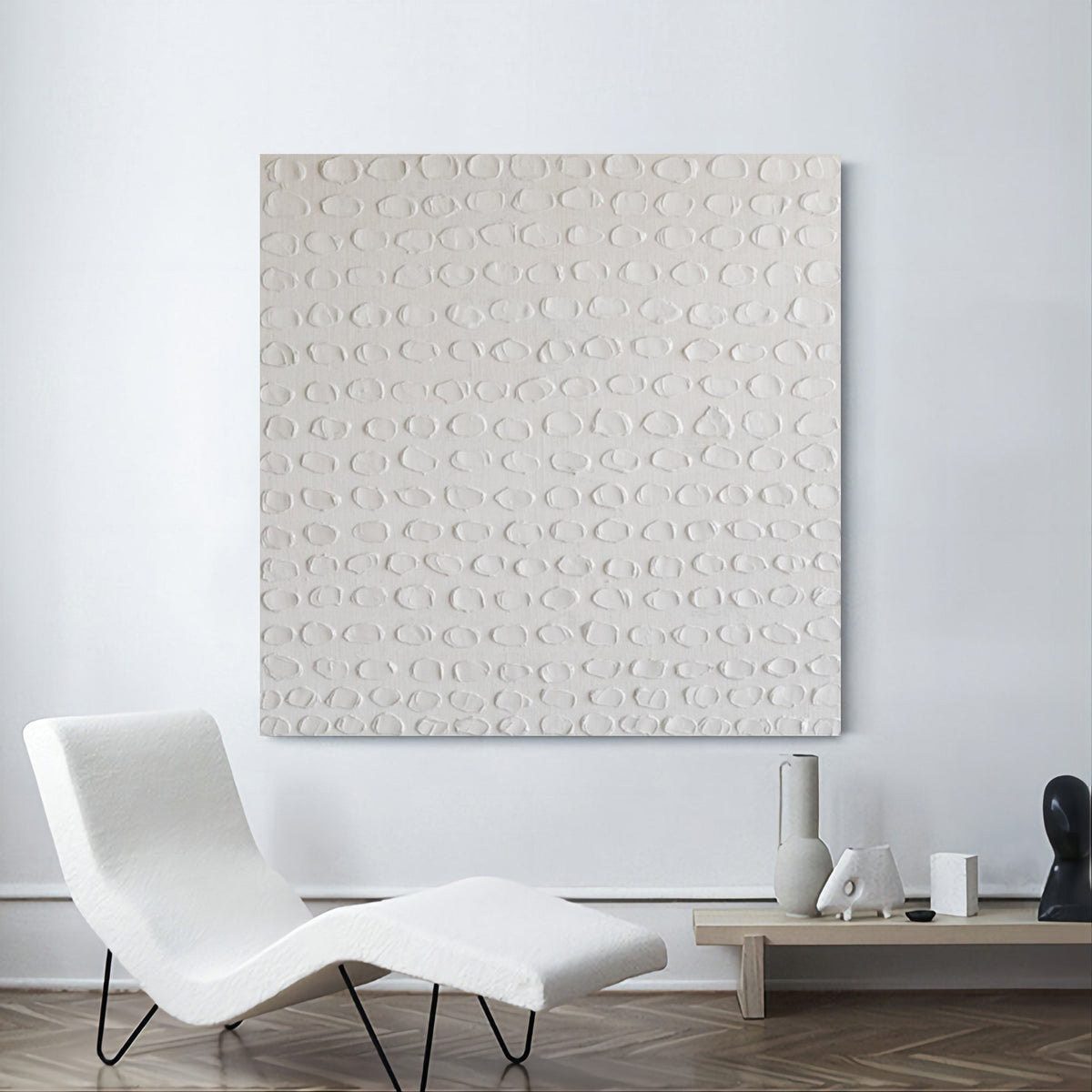 Plaster Textured Oval Pattern Abstract Wall Art