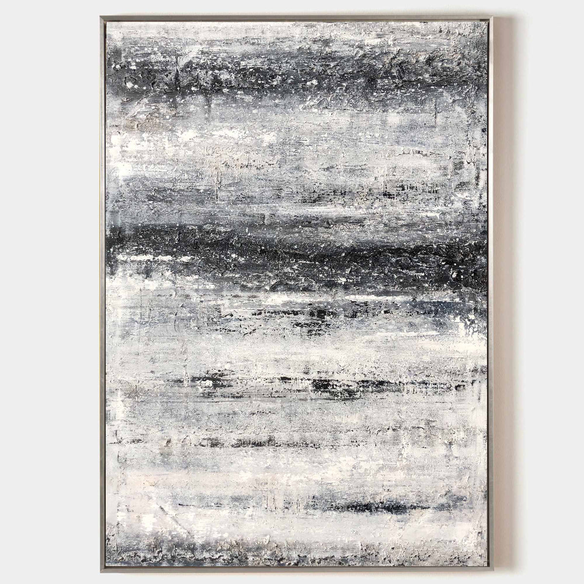 Monochrome Horizon Abstract Oil Painting