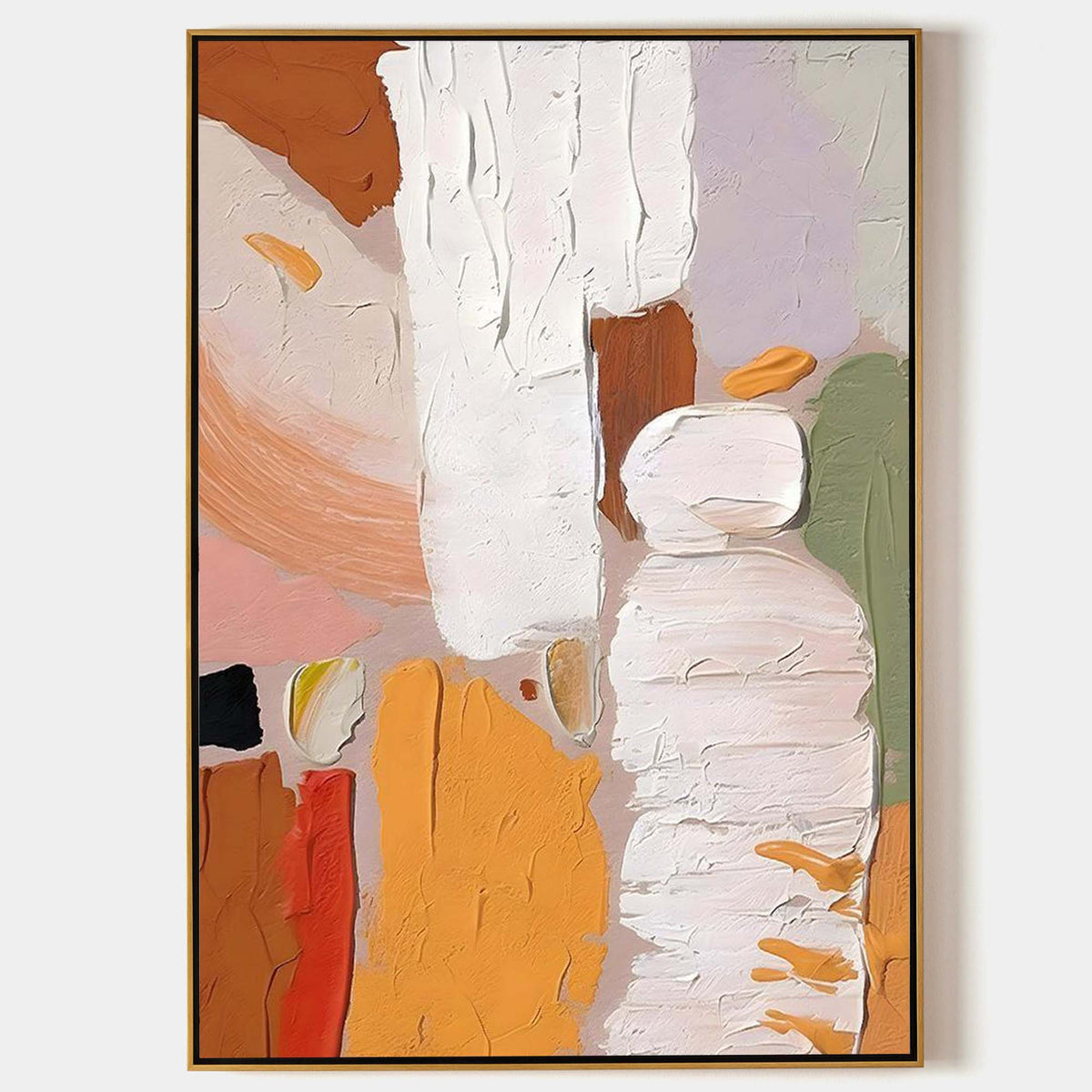 Warm Tones Impasto Abstract Painting