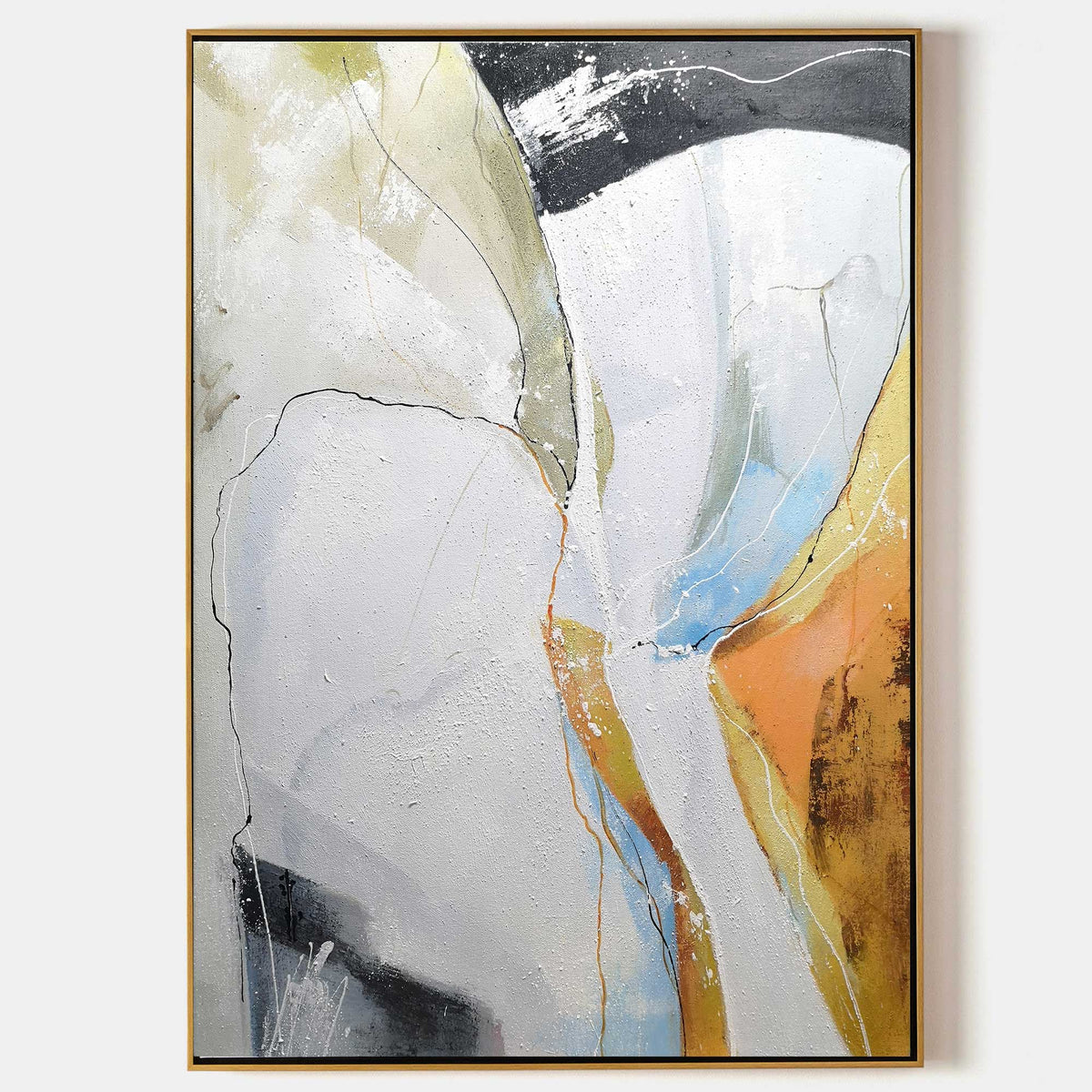 Cracked Earth Abstract Painting Vertical