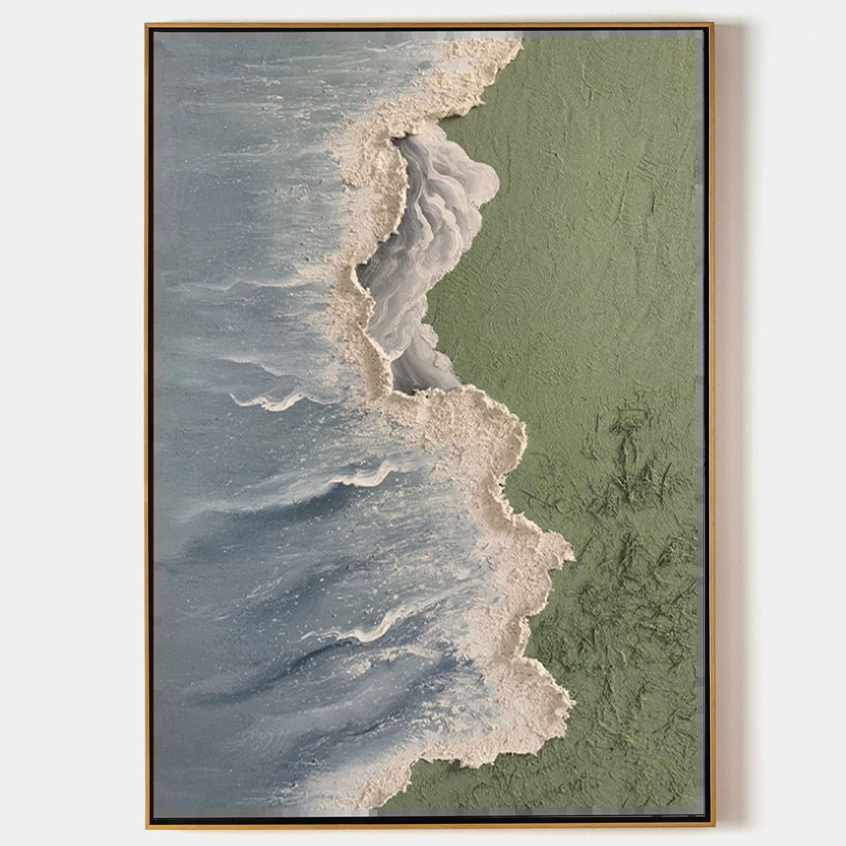 Wall Art Plaster River Relief Elegant