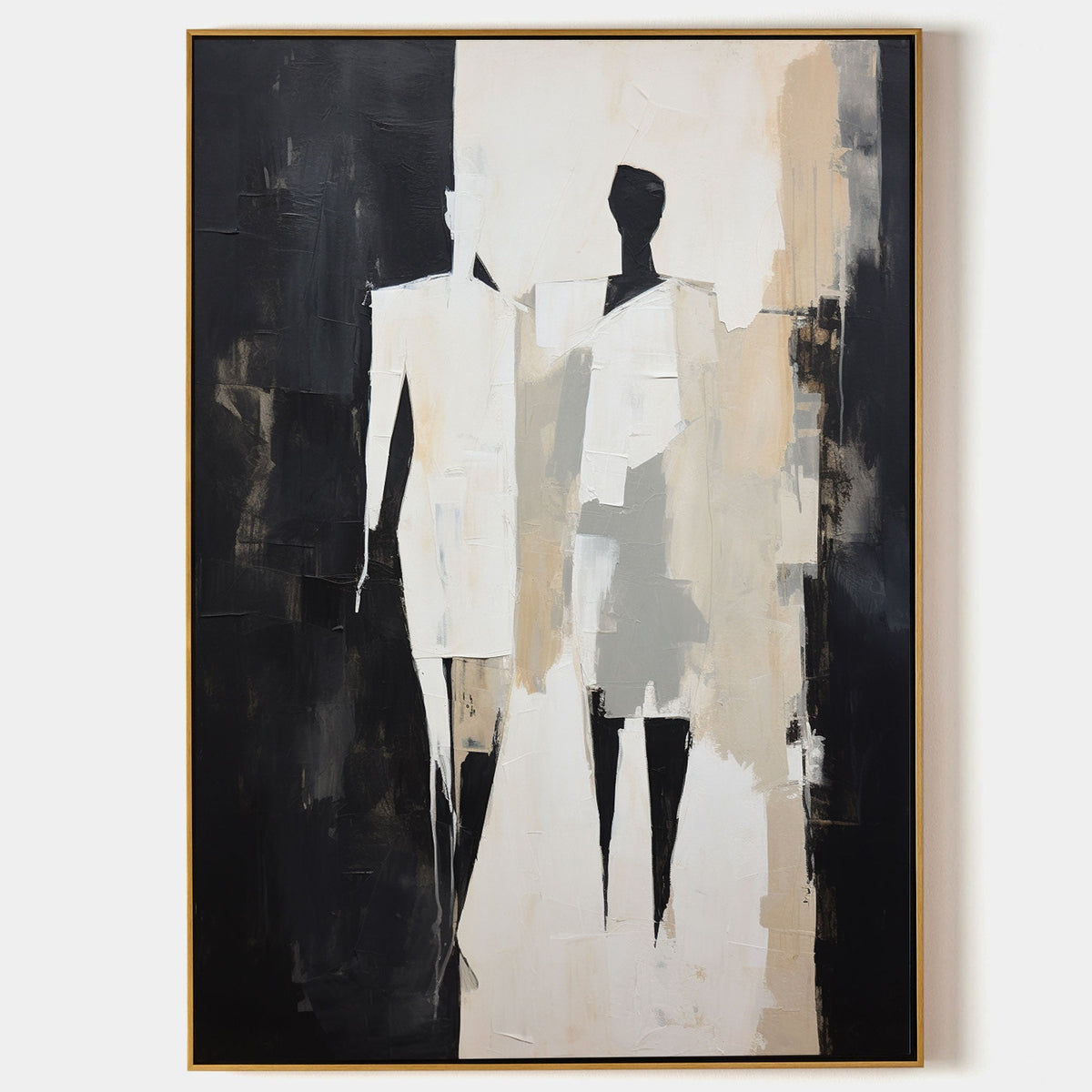 Abstract Couple Silhouette Impasto Painting