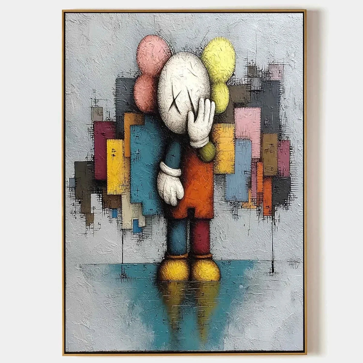 Wall Art Reflective Textured Kaws