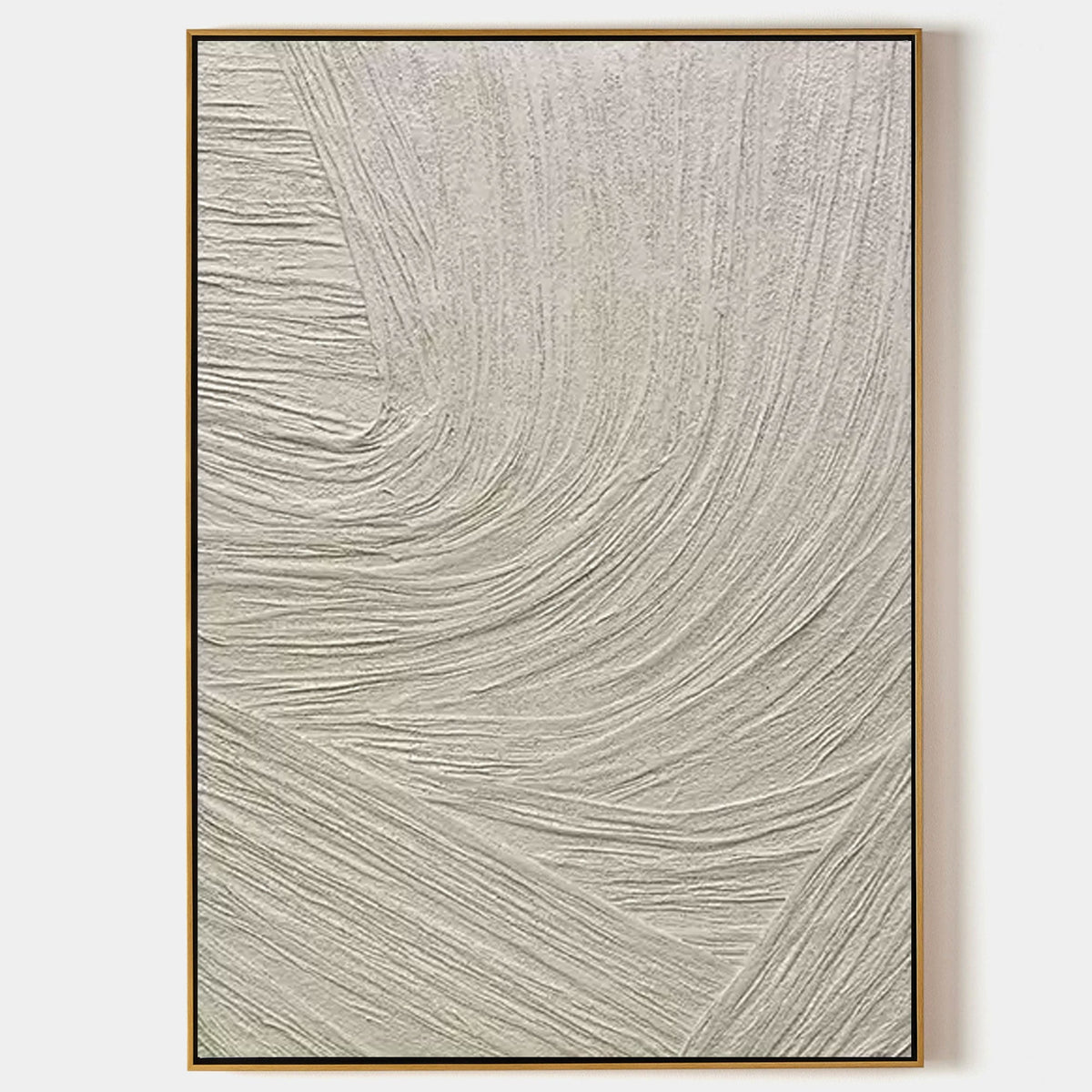 Textured Neutral Wave Triptych Relief Painting Set