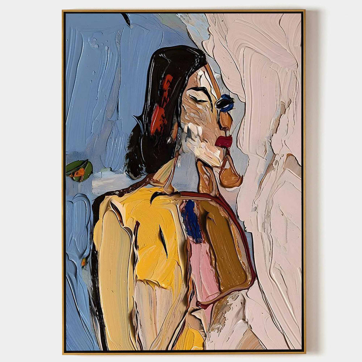 Bold Expressionist Portrait 3D Impasto Painting