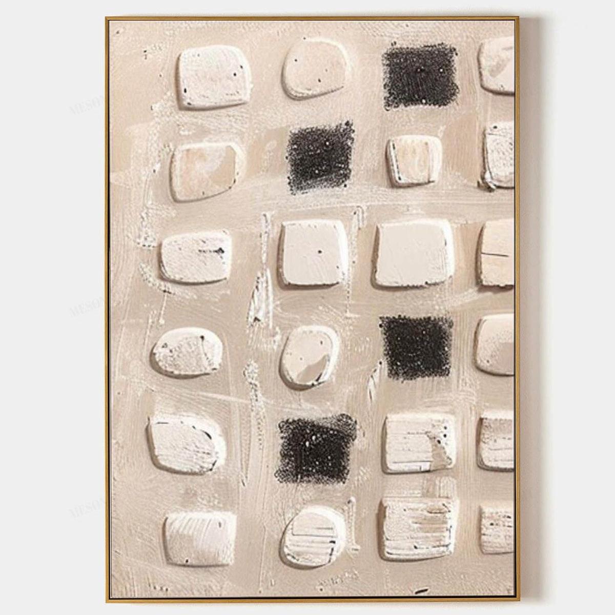 Wall Art Vertical Abstract Geometric Textured