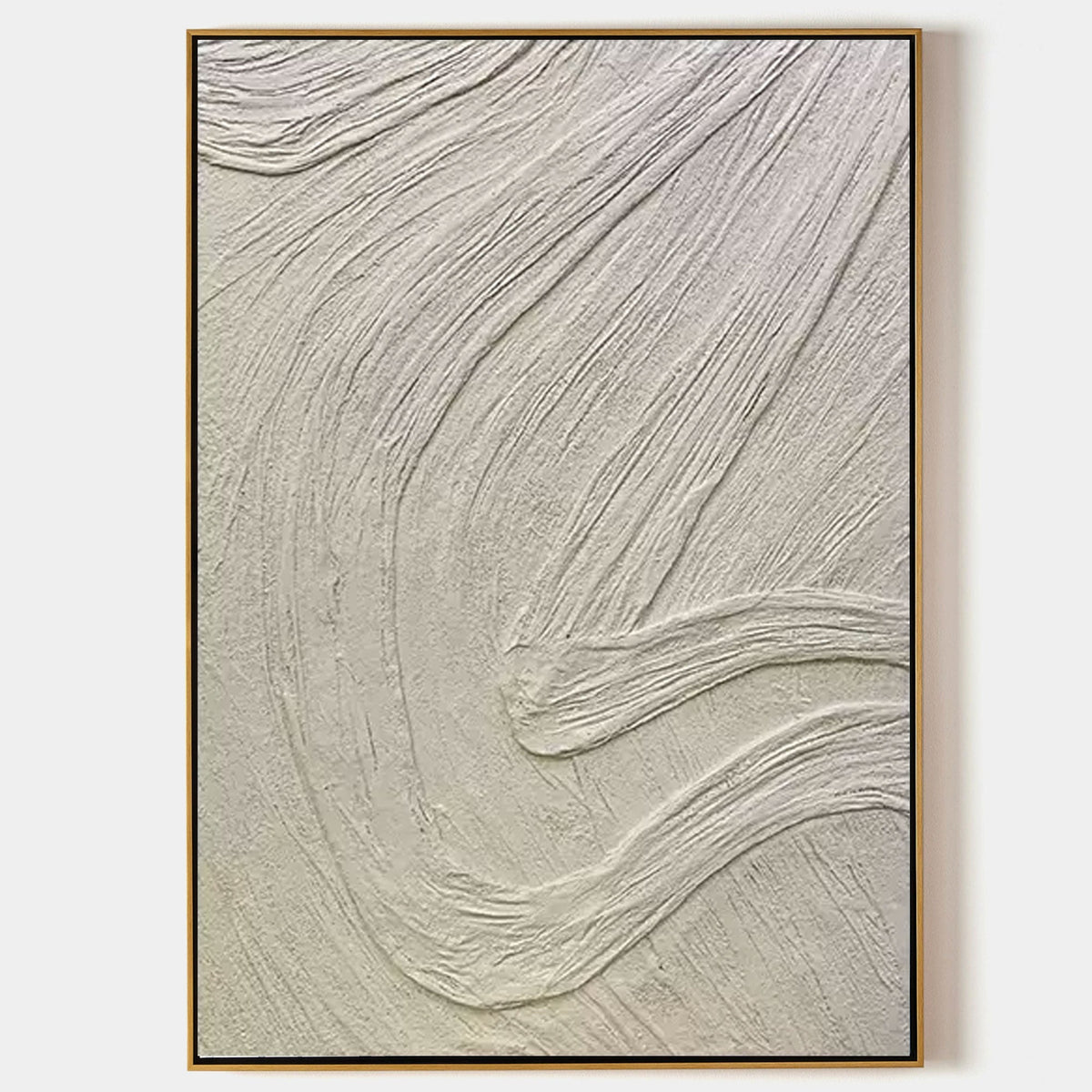 Plaster Minimalist White Textured Flow Wall Art