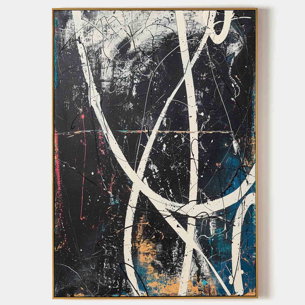 Wall Art Vertical Abstract Expressionist Line