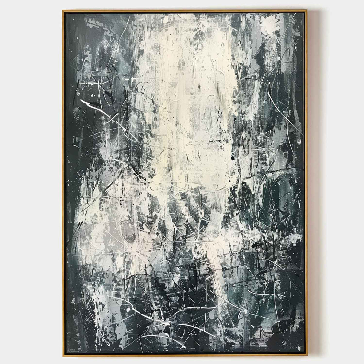 Wall Art Expressionist Monochrome Black White
